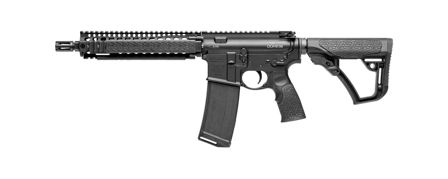 Daniel Defense MK18 SBR with 10.3-inch cold hammer forged barrel and RIS II quad rail in black