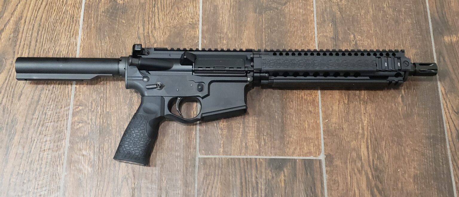 Rankin Industries MK18 pistol built on a Daniel Defense upper, photographed at Western Sport