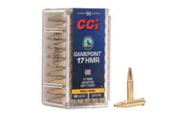 CCI Ammunition Gamepoint, 17HMR, 20 Grain, Jacketed Soft Point, 50 Round Box