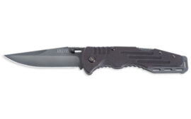 SOG Knives & Tools Fusion, Folding Knife, 3.625" Clip Point Straight Edge, Black G10 Handle, Black