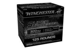 Winchester Ammunition Super Suppressed, 300 Blackout, 200 Grain, Subsonic Open Tip, 125 Round Box