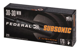 Federal Fusion, 30-30 Winchester, 170 Grain, Subsonic Fusion Bonded Soft Point, 20 Round Box