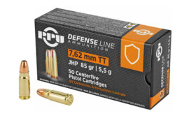 Prvi Partizan Handgun Defense, 7.62X25 Tokarev, 85Grain, Jacketed Hollow Point, 50 Round Box