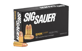 Sig Sauer Elite Performance, Ball, 9MM, 115 Grain, 50 Round Box