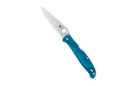 Spyderco Charisma, Folding Knife, 2.98" Drop Point Blade, 6.8" Overall Length, Silver, Blue FRN Handle