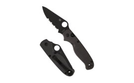 Spyderco ButtonUp Carbon Fiber, Folding Knife, 3.27" Clip Point Blade, 7.5" Overall Length, Black Oxide Finish, CF PS