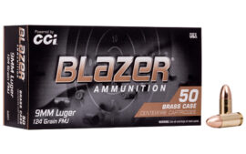Blazer Ammunition Blazer Brass, 9MM, 124 Grain, 50 Round Box