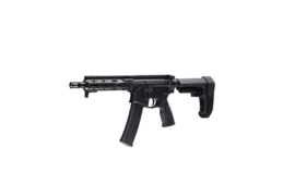 Daniel Defense DDPCC pistol in 9mm with 8.3 inch threaded barrel and DD4 7.0 M-LOK rail, right side view