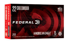 Federal American Eagle, 22 Creedmoor, 75 Grain, 20 Round Box