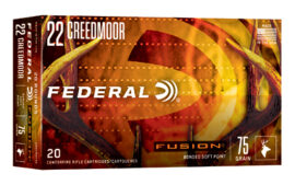 Federal Fusion, 22 Creedmoor, 75 Grain, Fusion Soft Point, 20 Round Box