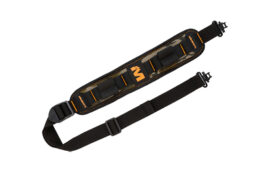 Muddy Summit Ridge Flexible Comfort Sling, Adjustable Length, Black and Mossy Oak Bottomland