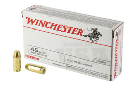 Winchester Ammunition USA WHITE BOX, 45 ACP, 185 Grain, 50 Round Box