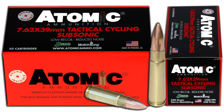 Atomic Subsonic HPBT MatchKing 7.62x39mm 220 gr Ammo, 50 Rounds