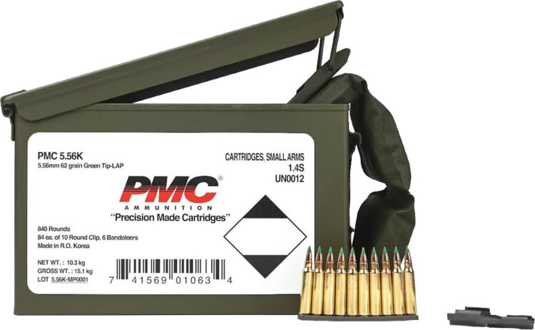 PMC Ammunition M855 Green Tip 5.56 NATO 62 gr Ammo, 840 Rounds