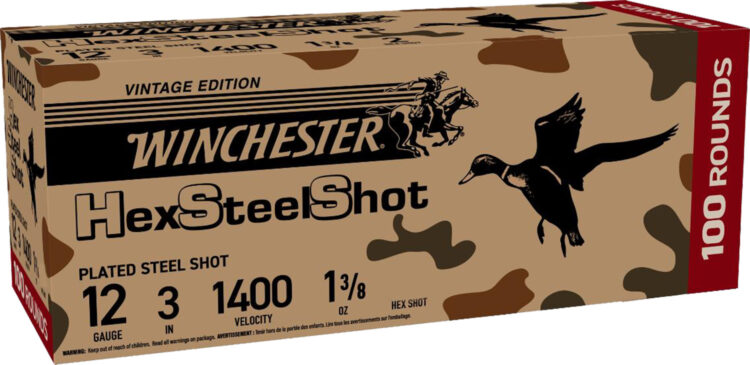 Winchester Repeating Arms Steel Hex 12 Gauge Ammo, 100 Rounds, SHS1233VP