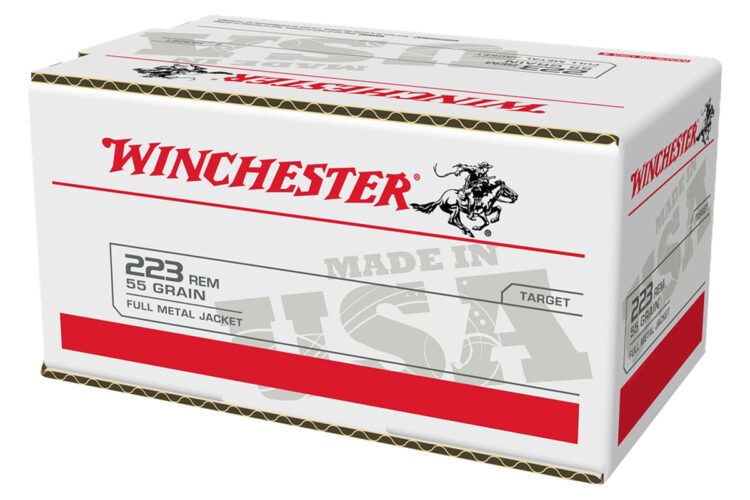 Winchester Repeating Arms FMJ .223 Rem 55 gr Ammo, 200 Rounds